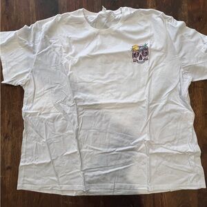 White Tee with Tropical Skull Graphic
